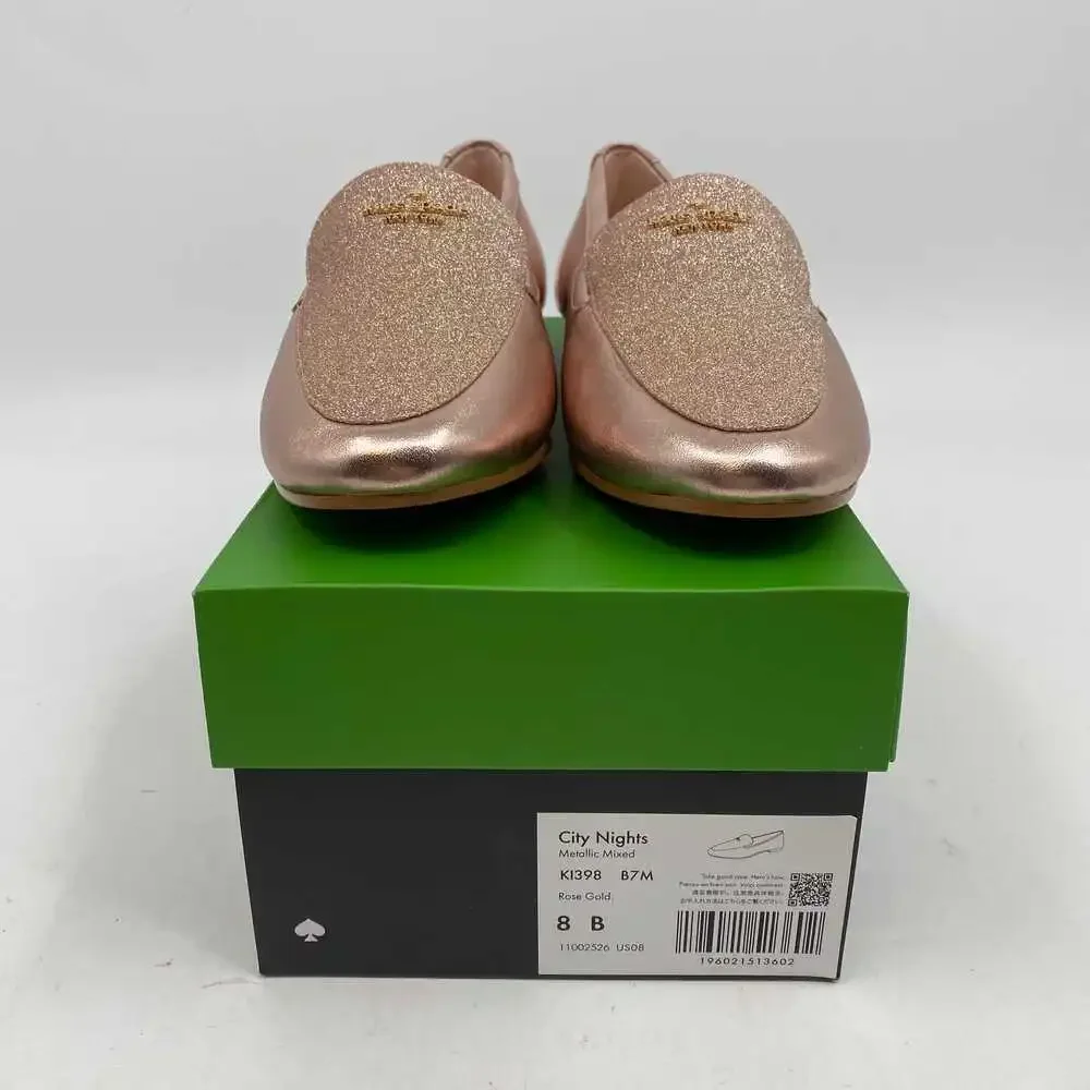 Kate Spade Pink City Nights Metallic Glitter Loafers | Women’s Size 8